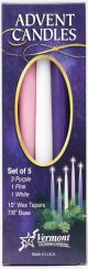 Advent Candle Set-3 Purple/1 Pink/1 White (10