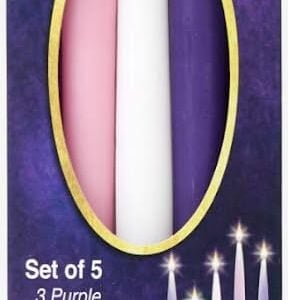 Advent Candle Set-3 Purple/1 Pink/1 White (10")