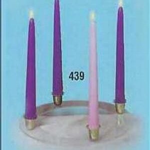 Advent Wreath-w/Gold Finish Ring-10" Tapers (3 Purple & 1 Pink)