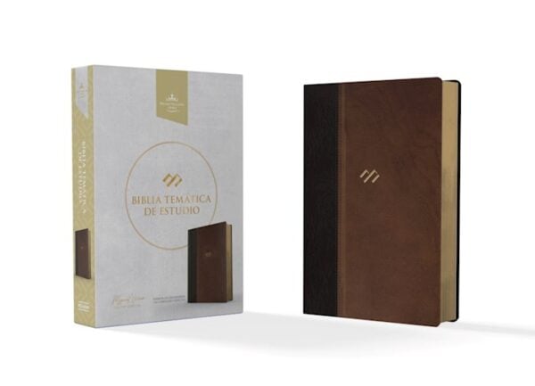 BIBLIA - RVR 1960 Temática de Estudio, Marrón Oscuro/Marrón Piel Fabricada