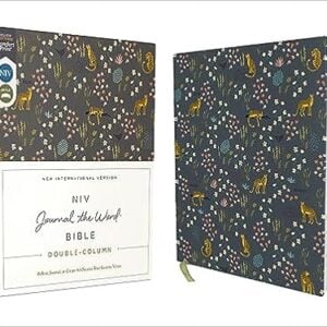Bible-NIV/Journal the Word/Double-Column/Navy Floral/Red Letter/Comfort Print