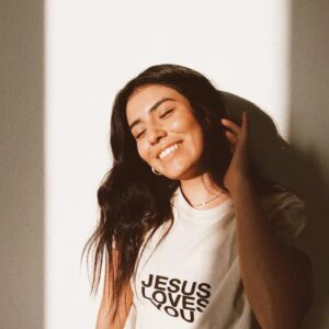 T-Shirt - Jesus Loves You (Sand Tan - Adult XL)