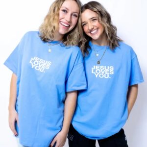 T-Shirt - Jesus Loves You (University Blue - Adult XL)
