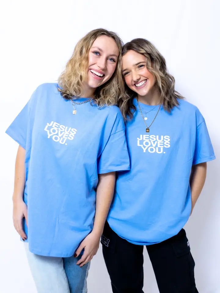 T-Shirt - Jesus Loves You (University Blue - Adult 2X)