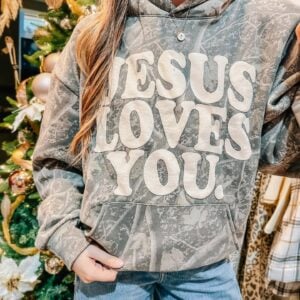 Sweatshirt - Jesus Loves You Camo Hoodie (Adult 3XL)