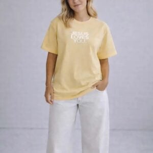 T-Shirt - Jesus Loves You (Buttercream - Adult XL)