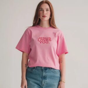 T-Shirt - Jesus Loves You (Pink Clay - Adult XL)